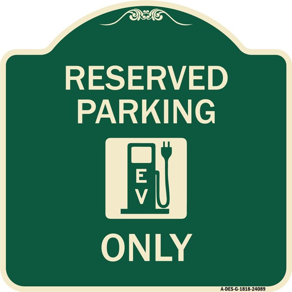 Signmission Ev W/ Electric Vehicle Charging Station Graphic Heavy-Gauge Aluminum Sign, 18" x 18", G-1818-24089 A-DES-G-1818-24089 - main
